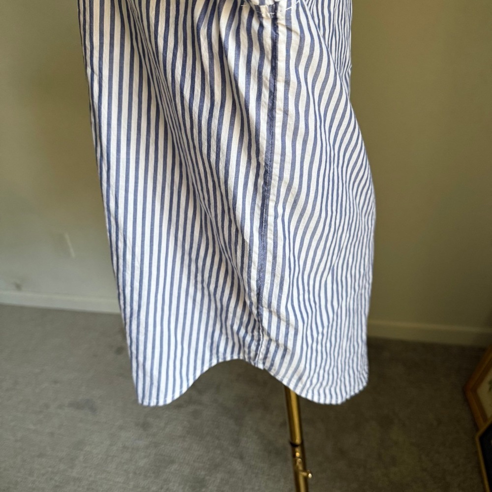 Everlane‎ Silky Cotton Mariner Shirt Blue Striped Long Sleeve Button Down 14 - Picture 5 of 9